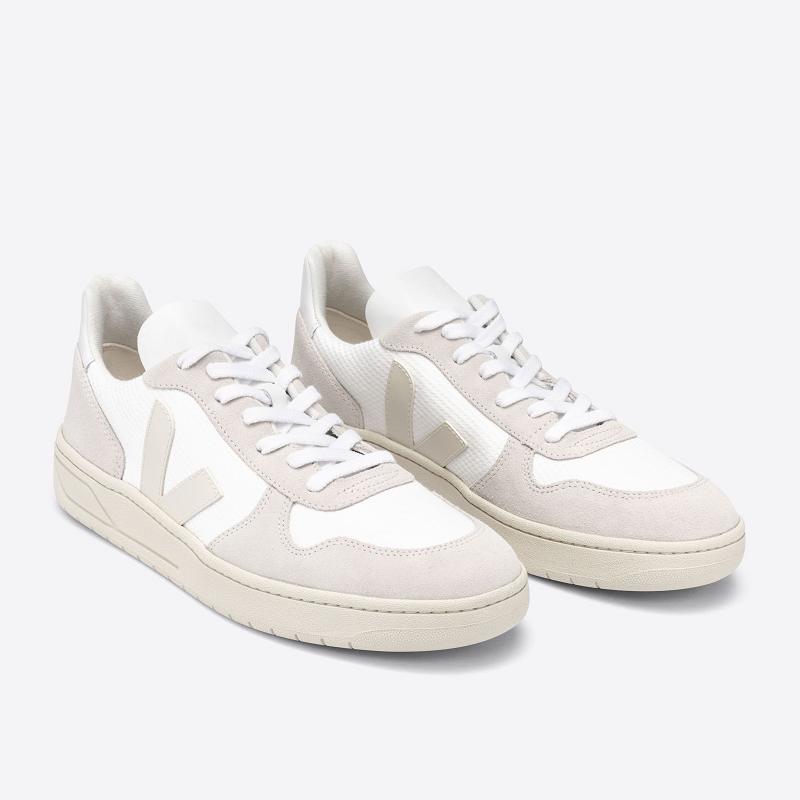 Zapatillas Veja Hombre España - V-10 Tenis Blancas ES4785200